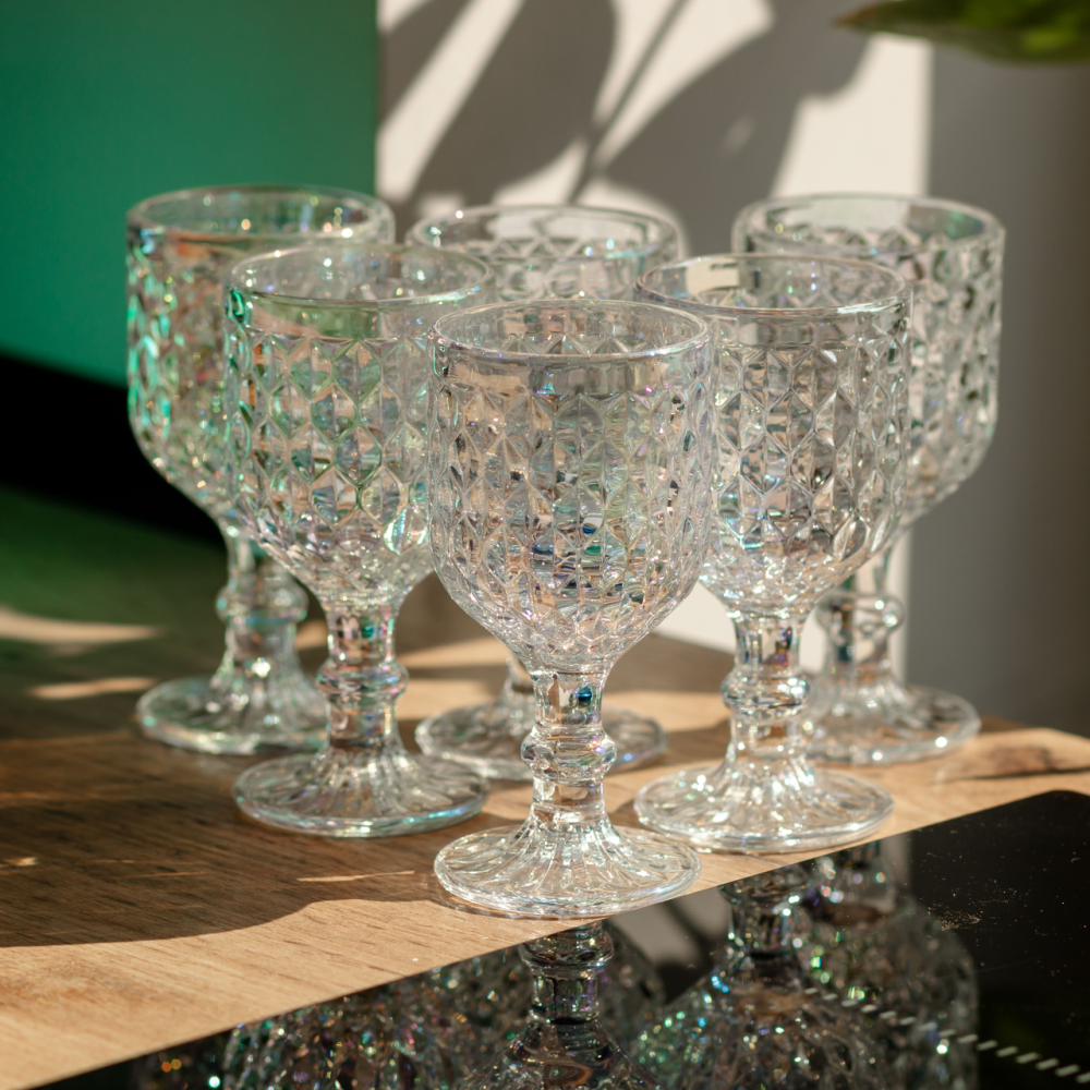 Набор прозрачных бокалов для вина 6 шт на низкой ножке Киев - изображение 4