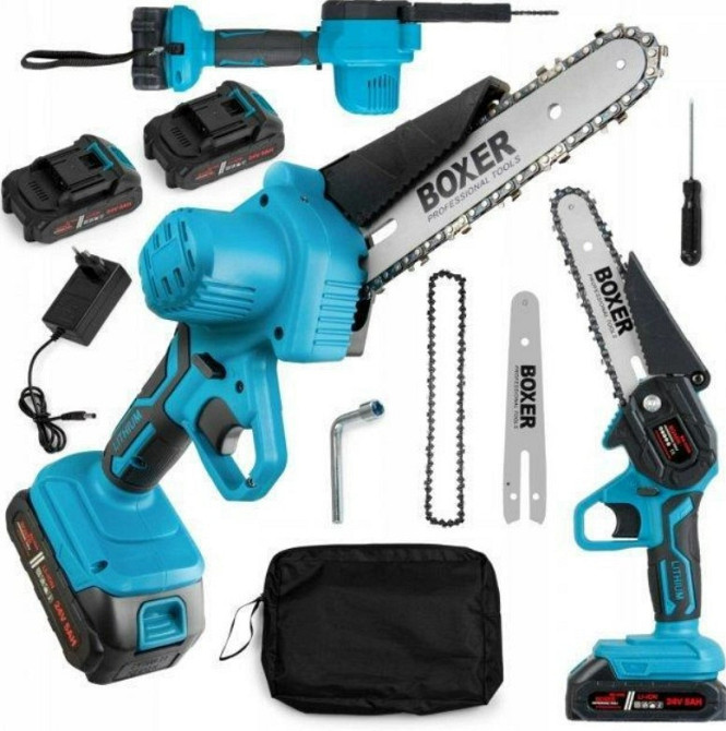 Акумуляторна ланцюгова пила BX-3307 24В: 18 см шина, автозмащення, 2 ланцюги та 2 АКБ у кейсі Одеса - фото 5