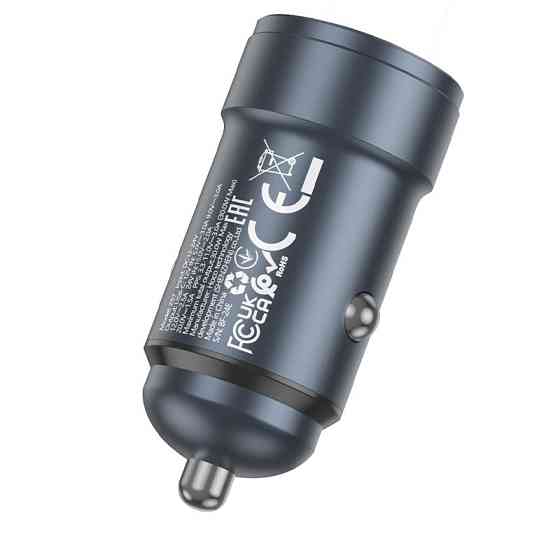 Автомобільний зарядний пристрій HOCO Z57 Glorious single-port PD30W car charger Metal Gray Одеса