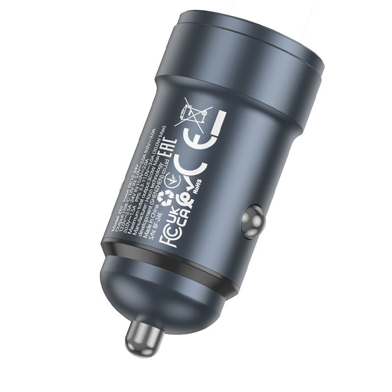 Автомобільний зарядний пристрій HOCO Z57 Glorious single-port PD30W car charger Metal Gray Одеса - фото 5
