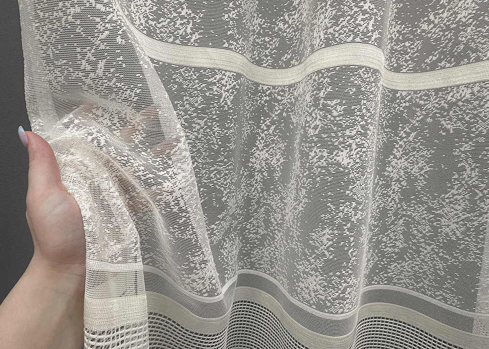 Тюль жакард мармур, колекція "Cale" колір кремовий 1553т Київ - фото 2