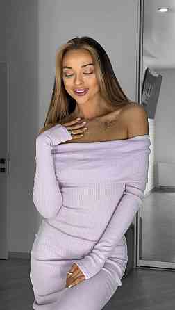 Женское стильное привлекательное платье с разрезом на ноге Ангора рубрик Лаванда Одесса