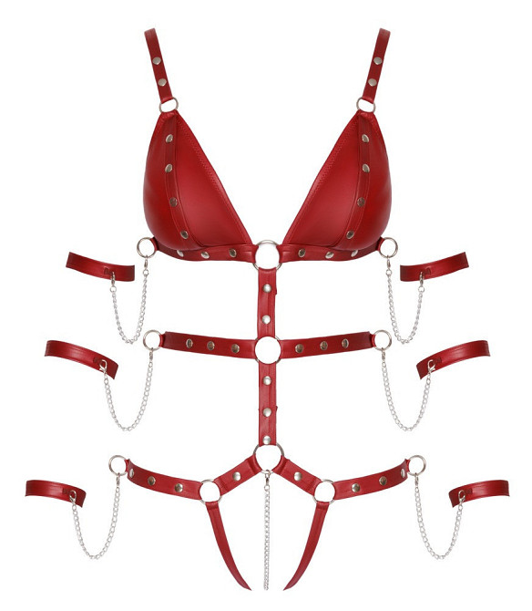 Боді - 2480514 Bad Kitty Strap Body, red - L Sex Aura Київ - фото 7