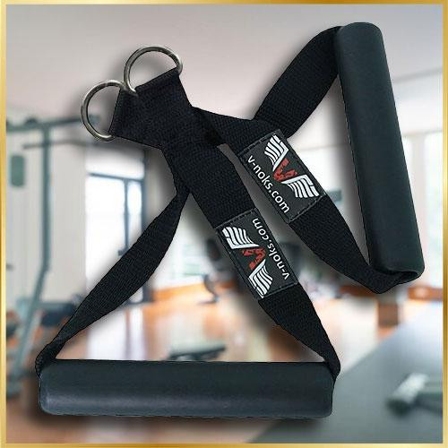 Тяга для тренажера V`Noks, комплект из 2 тяг с нейлоновой стропой и прорезиненной ручкой Киев - изображение 4