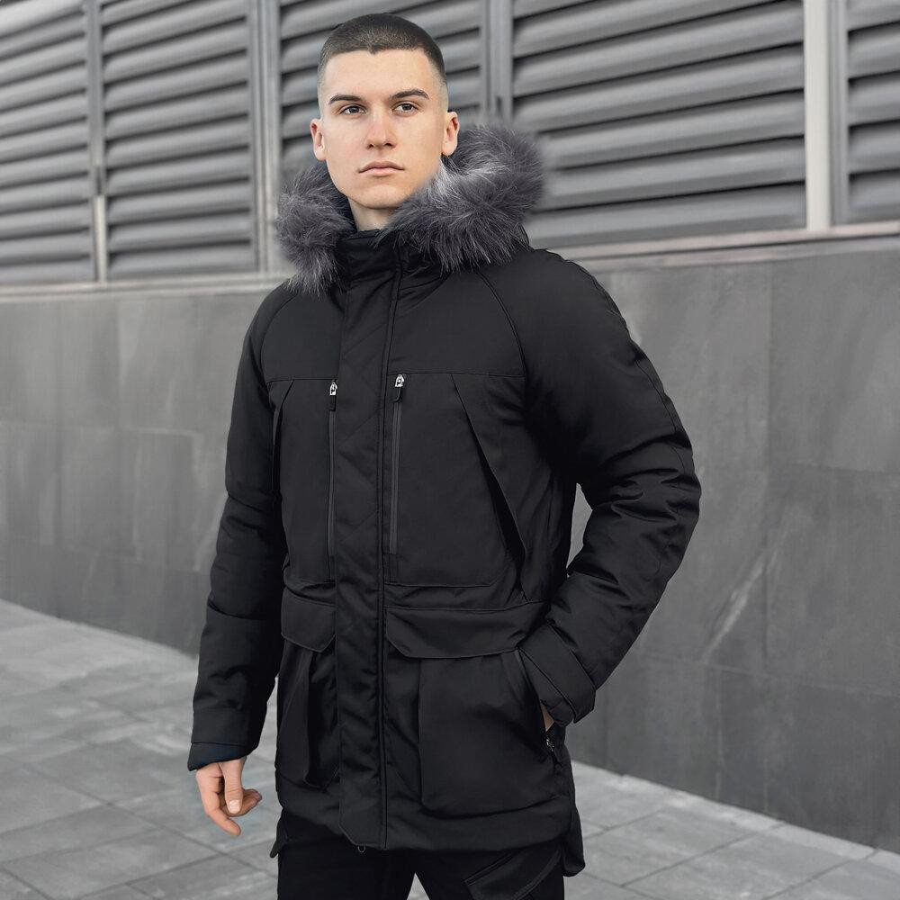 Парка чоловіча зимова з капюшоном Pobedov Seniora Udacha Gray Київ - фото 1