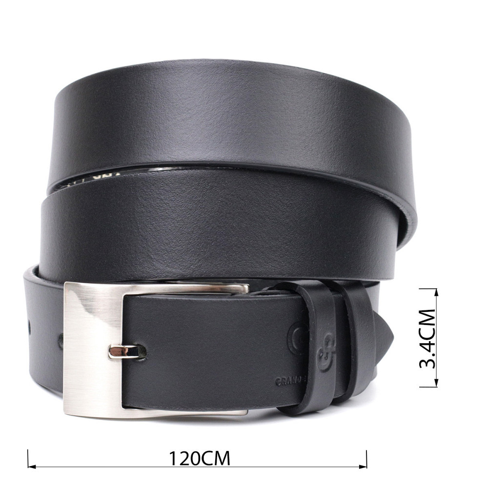 Класичний пояс під штани для чоловіків із натуральної шкіри GRANDE PELLE 11688 Чорний Київ - фото 8