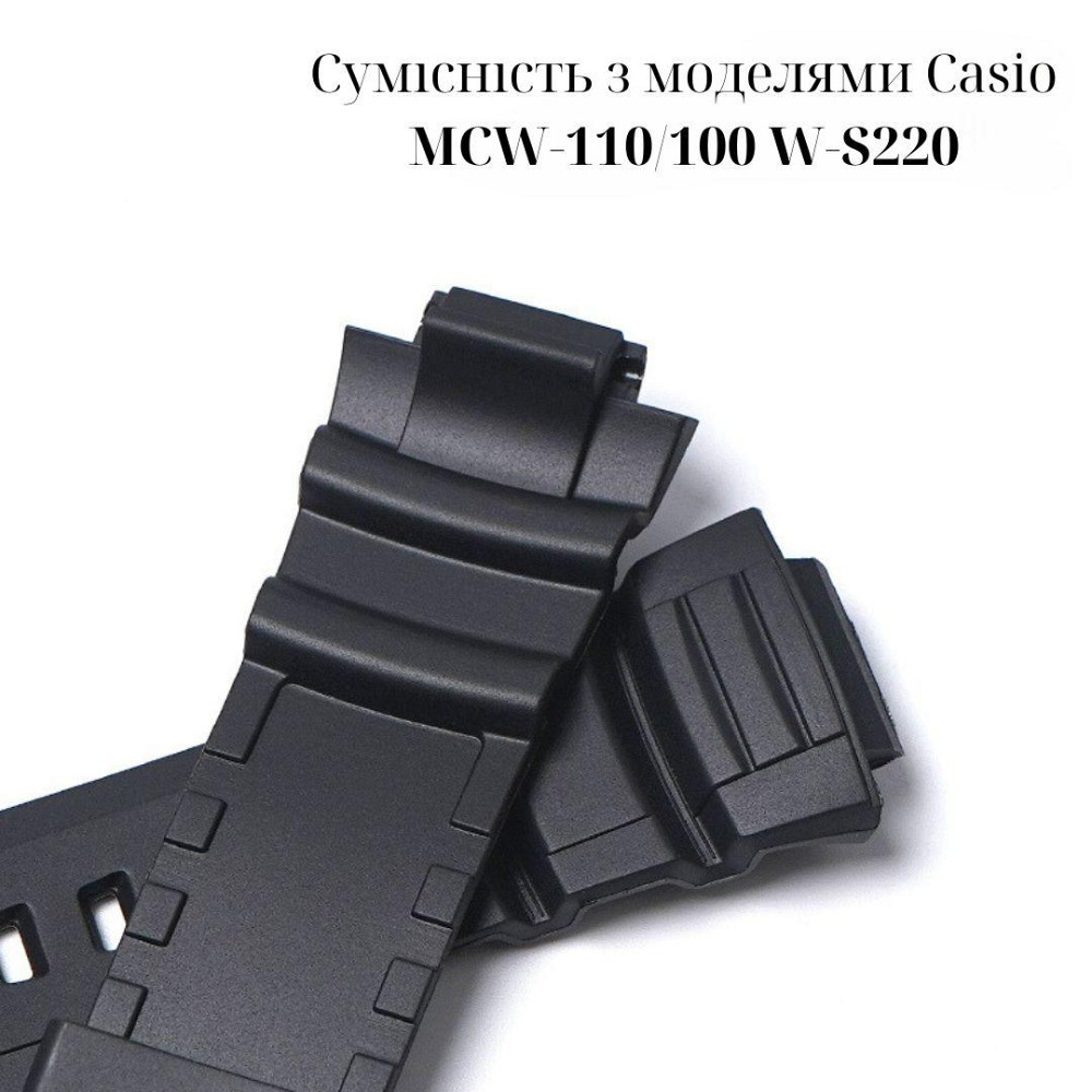 Ремінець для Casio AE-2100 Black SI SBR Київ - фото 2