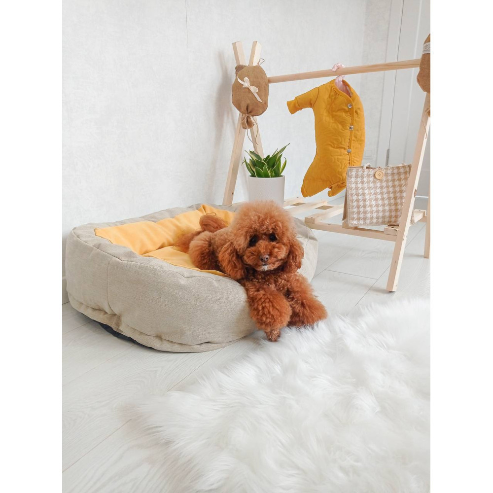 Лежак для собак і кішок Incor Donut жовтий XL (100см) Київ - фото 3