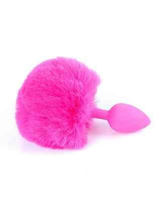 Анальна пробка - Bunny Tail Silicone Pink Plug Pink Sex Aura Київ