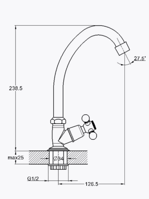 Монокран Mixxus TZF14-605 хромований високий (MI6506) Чернівці - фото 2