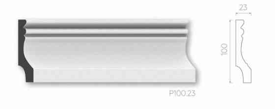 Плинтус Р 100-23 под покраску из полимера высокой плотности  (2000х100х23мм) Днепр