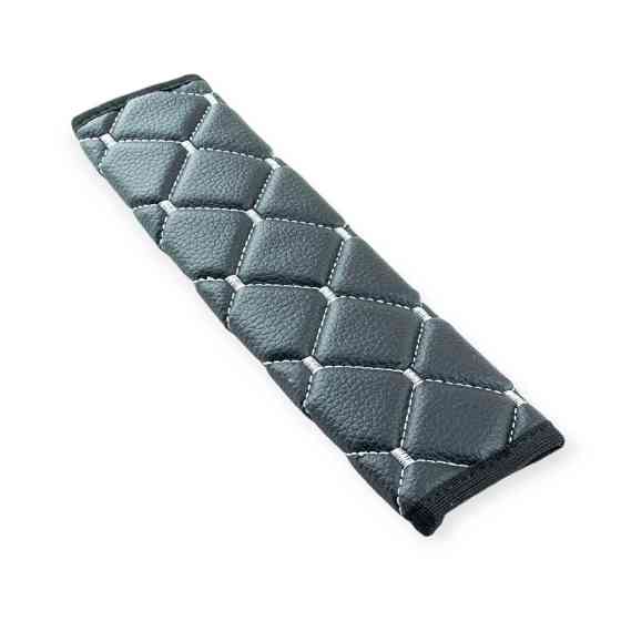 Чохол ременя безпеки m шкірзам чорний, сірий ромб Мукачево