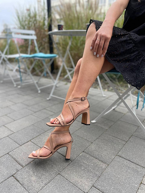 LIRIO Босоніжки жіночі капучино шкіряні LIRIO L0275/8073-72 літні на підборах / Стильні босоніж Коломыя - изображение 5