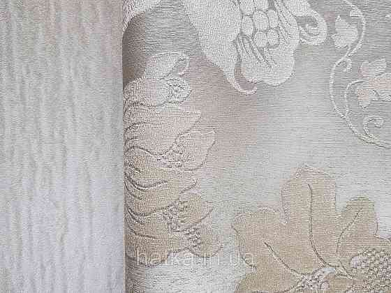 Шпалери вінілові на флізеліні Rasch Trianon Xlll 0.53х10 класика під текстиль гобелен квіти листя золотом Київ