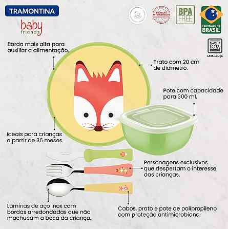 Набір дитячого посуду Tramontina Baby Friends, 5 предметів (6710900) Київ