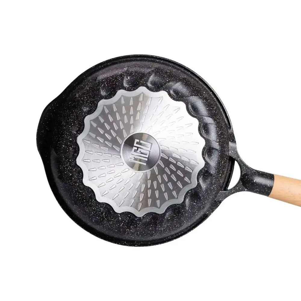 Алюмінієва сковорода 1,8 л, мармурове антипригарне покриття Ø 24 см, товсте дно MGC чорний HP-4-418B Коломия - фото 5