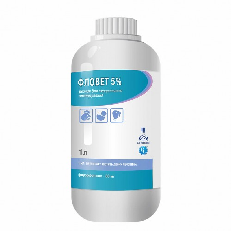 Фловет 5% розчин для перорального застосування 1 л Ветсинтез Вінниця - фото 1