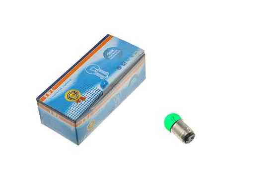 Лампа S25 (двоконтактна) 12V 10W/5W (стоп, габарит) (зелена) YWL Київ