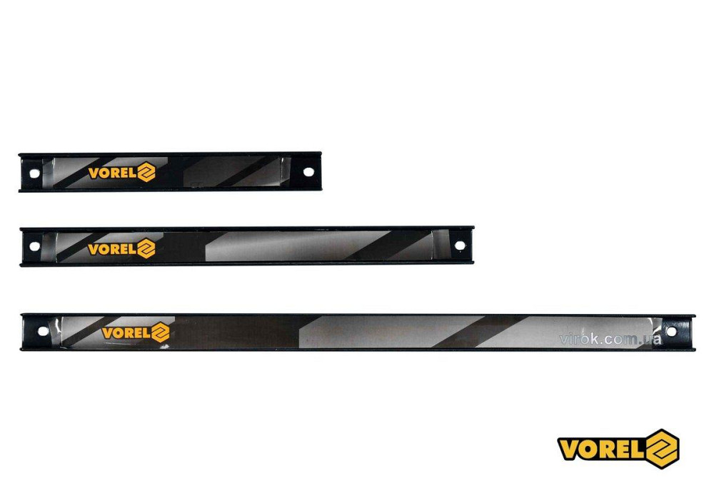 Рейки магнітні сталеві VOREL : l= 200, 300, 455 мм, ширина- 26 мм, 3 шт [6/12/240] Одесса - изображение 1