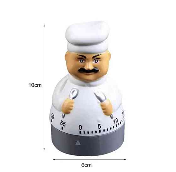 Таймер механічний для кухні, зворотній відлік, "Шеф-повар", кухонний таймер настільний, білий Київ