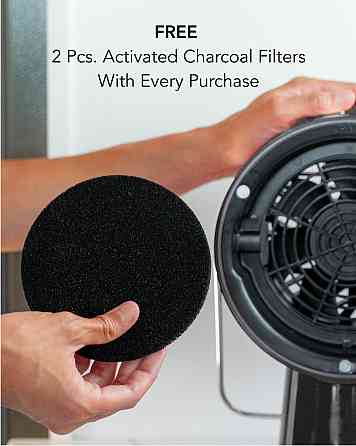 Кухонна витяжка Airhood Wired Чорний портативна безканальна 5 вугільних фільтрів нержавіючий масляний фільтр легке чищення Київ