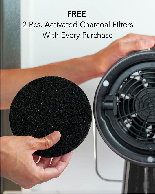 Кухонна витяжка Airhood Wired Чорний портативна безканальна 5 вугільних фільтрів нержавіючий масляний фільтр легке чищення Київ - фото 3