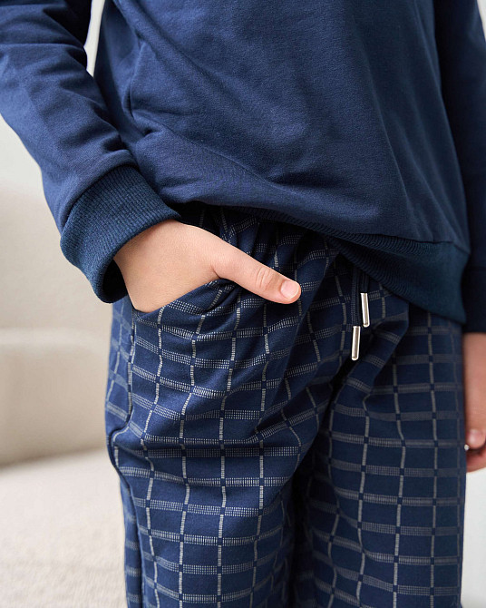 Теплая пижама на мальчика со штанами в клетку - Байка Tom John 89163 Киев - изображение 3