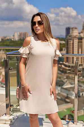Летнее платье женское с вырезами на рукавах Rossa 50-52, Бежевый Киев