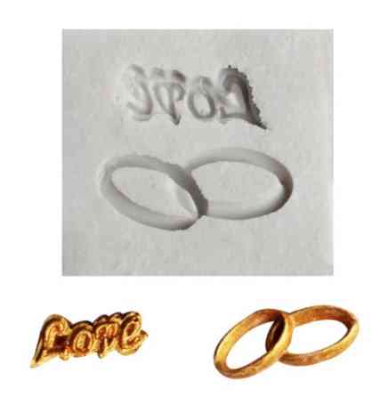 Молд маленький из силикона Обручальные кольца 38 на 40 мм серый Киев