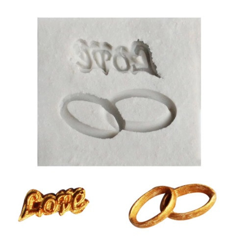 Молд маленький из силикона Обручальные кольца 38 на 40 мм серый Киев - изображение 5