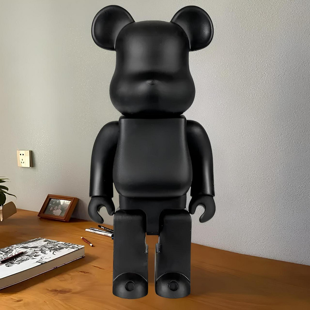 Дизайнерская игрушка Беарбрик 28 см чёрный. Статуэтка Bearbrick 400% Black. Bearbrick Киев - изображение 4