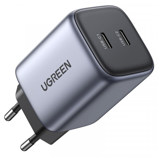 Зарядний пристрій 2xUSB 45W GAN (Type-C 25W+20W) PD CD294 Ugreen Сірий (90573) Київ - фото 1