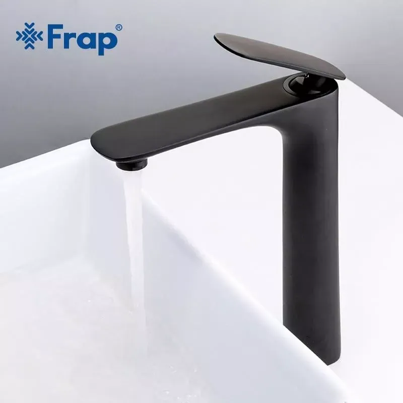 Змішувач для раковини високий Frap F1052-57 чорний Київ - фото 2