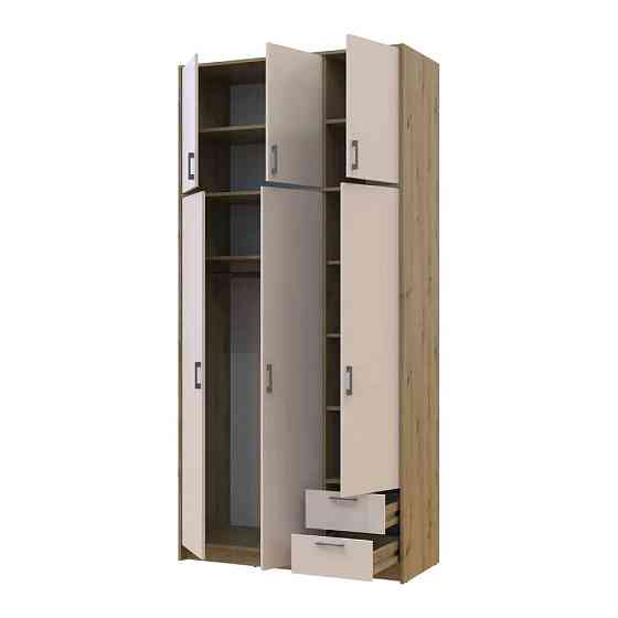 Шафа для одягу Doros Ронді з високою антресоллю Дуб Артизан/Кашемір 3 ДСП 121х52х260 (DRS-011874) Львів