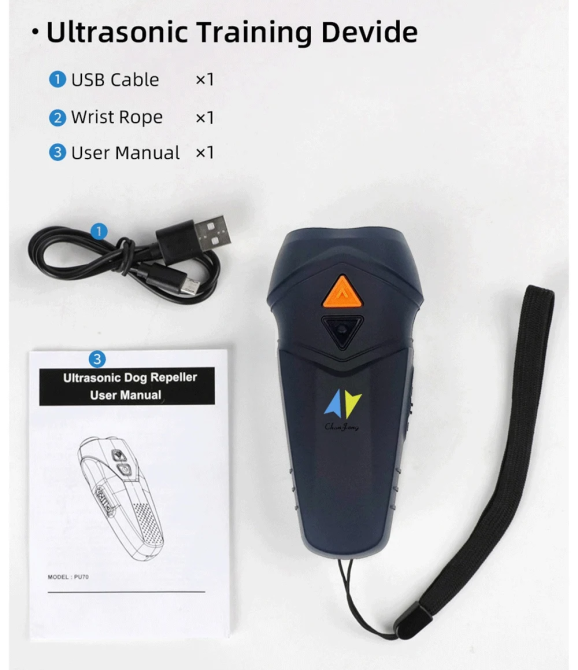 Ультразвуковий відлякувач собак Ultrasonic PU70 з ліхтариком та функцією дресирування Вінниця - фото 6