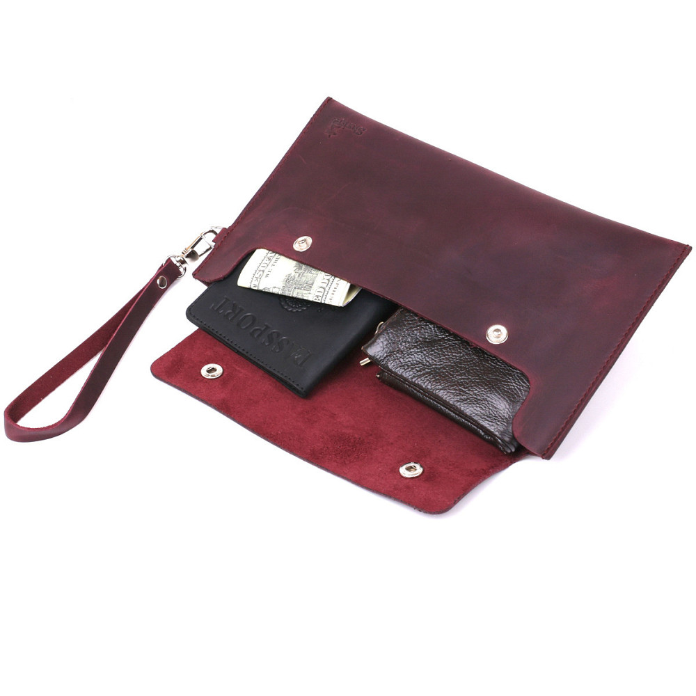 Винтажная женская тревел-косметичка Shvigel 16429 Бордовый Киев - изображение 6