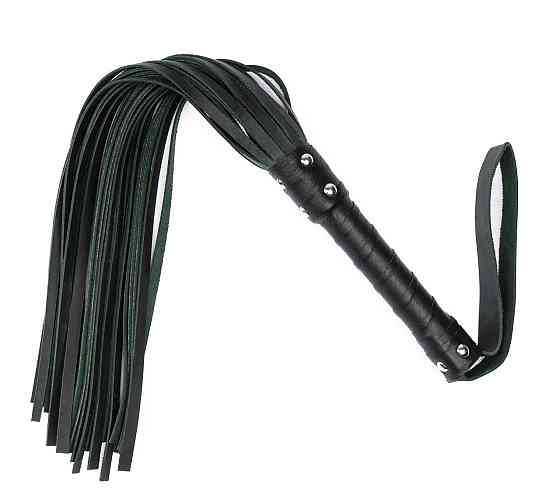Флоггер из натуральной кожи Flirty Hard Leather - Green, BG-00032 Sex Aura Киев