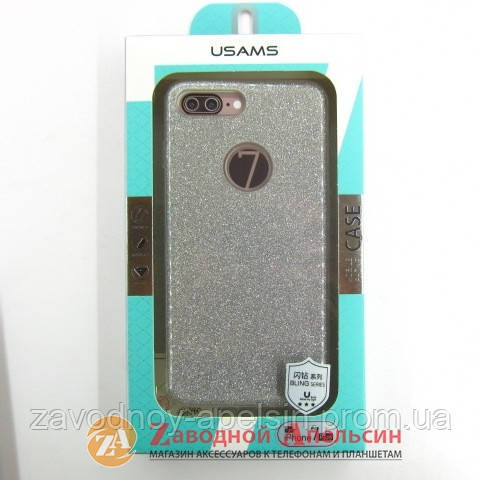 IPhone 7 8 Plus чехол USAMS Bling series silver Одесса - изображение 3