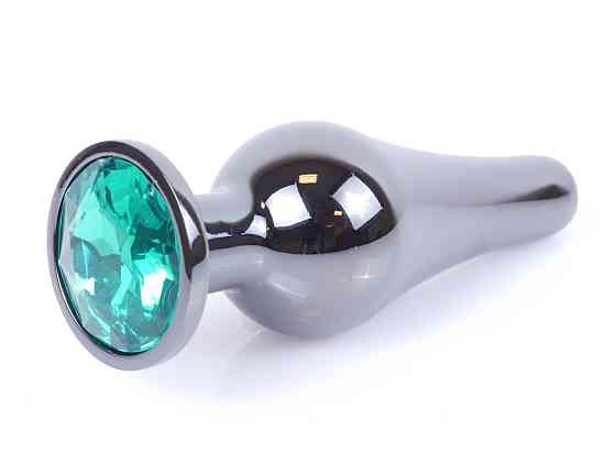 Анальна пробка Boss Series - Jewellery Dark Silver BUTT PLUG Green, BS6400060 Sex Aura Київ