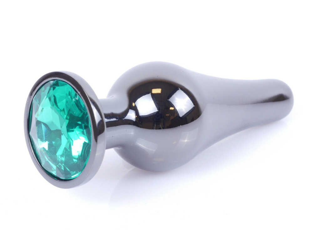 Анальна пробка Boss Series - Jewellery Dark Silver BUTT PLUG Green, BS6400060 Sex Aura Київ - фото 3