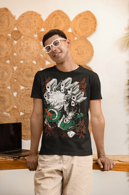 Футболка для хлопчика з аніме принтом Моя геройська академія оверсайз (зріст від 165 до 180) Чорний AnimeJ0692m Дніпро - фото 4