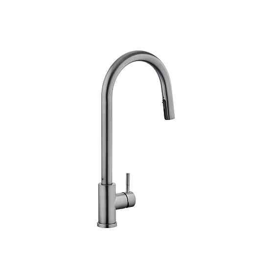 Змішувач для кухні з висувним виливом Kroner KRP Edelstahl Klassisch - PVD03915 графіт Київ