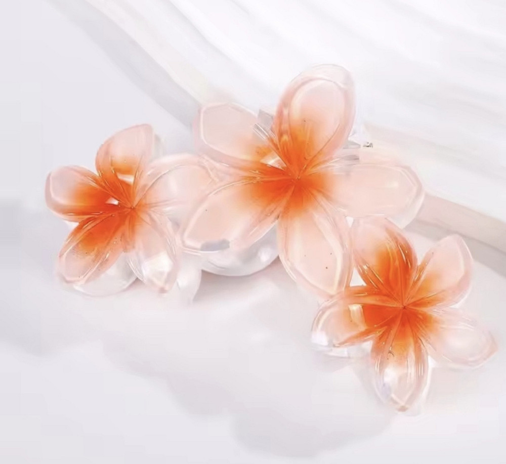 Заколка-крабік квітка 9 см Персиковий Сміла - фото 1