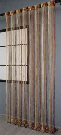 Штори-нитки "Кісея" з люрексом Бежевий з помаранчево-коричневим 300х300см 1 шт (61-032) Київ