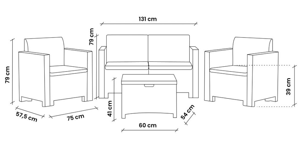 Набір садових меблів BICA Nebraska 2, сіро-бежевий Київ - фото 8