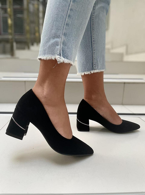 Meideli Туфлі жіночі MEIDELI чорні еко-замша каблук 6см (L377-1) Коломия - фото 2