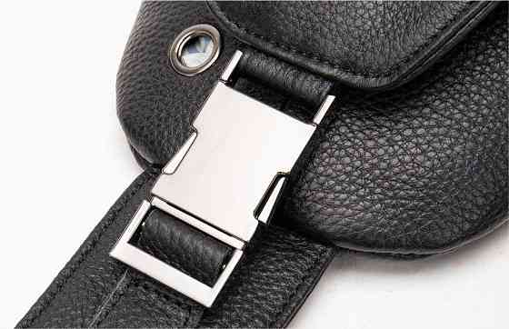 Сумка мужская слинг через плечо в зернистой коже Vintage 20249 Черная Киев