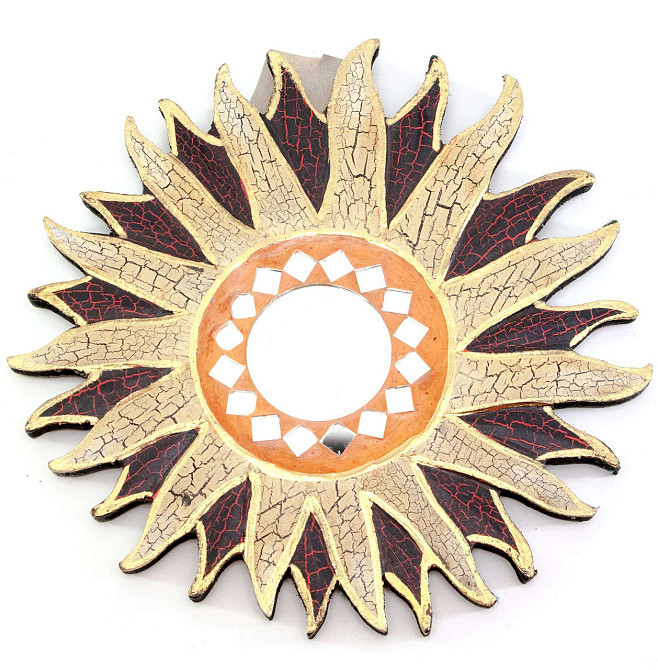 Зеркало настенное из дерева Солнце Киев - изображение 1