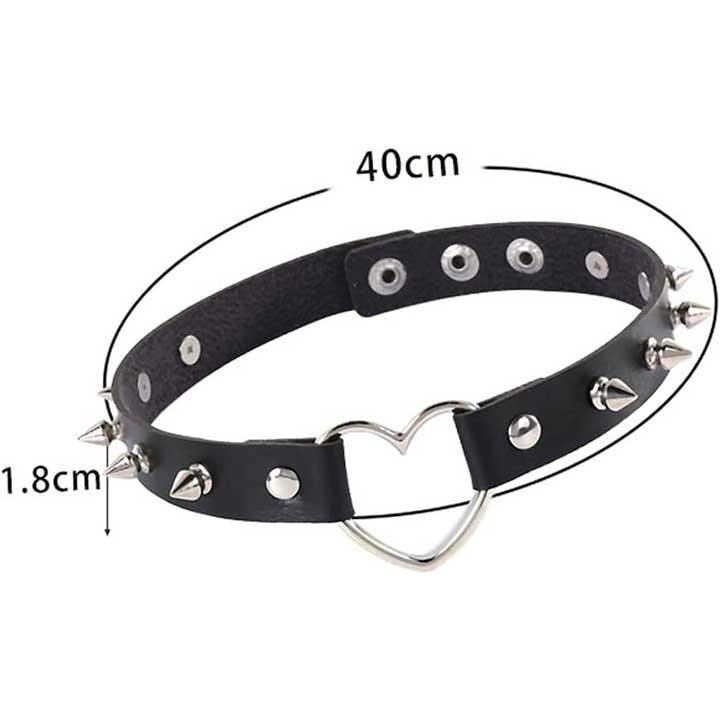 БДСМ чокер с сердечком и шипами Красный – Садо-мазо Винница - изображение 6