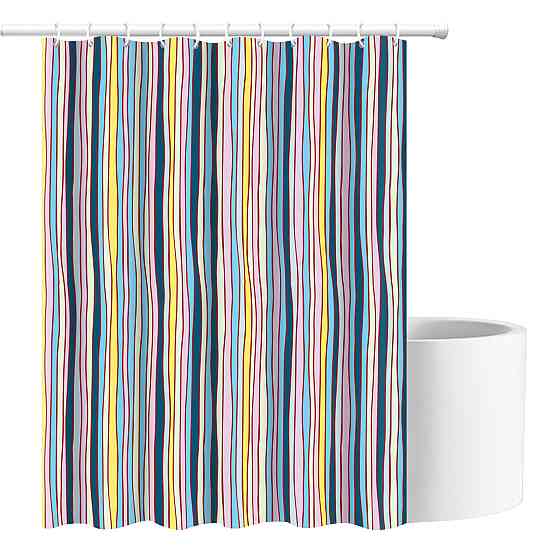 Шторка для ванны из полиэстера водонепроницаемая Bathlux 180x180 см с кольцами, занавеска для ванной комнаты Каменец-Подольский